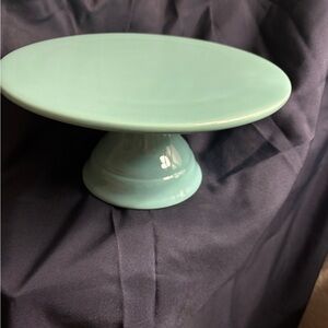 Teal Glass Cake Stand by Earthenware